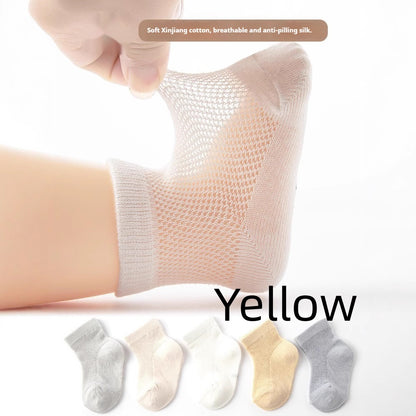 Baby Infant Thin Breathable Hollow-out Short Socks