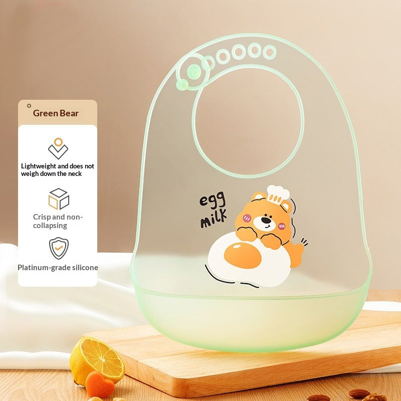 Waterproof Silicone Baby Feeding Bib Soft Infant Solid Food Bib