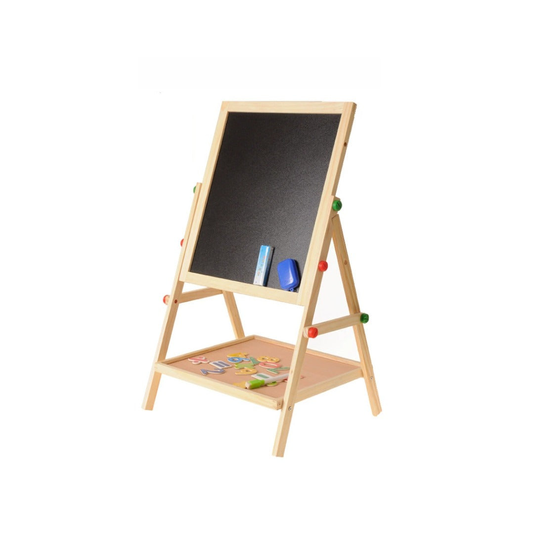 Kids 2 in 1 Wooden Blackboard Whiteboard Children Art Easel