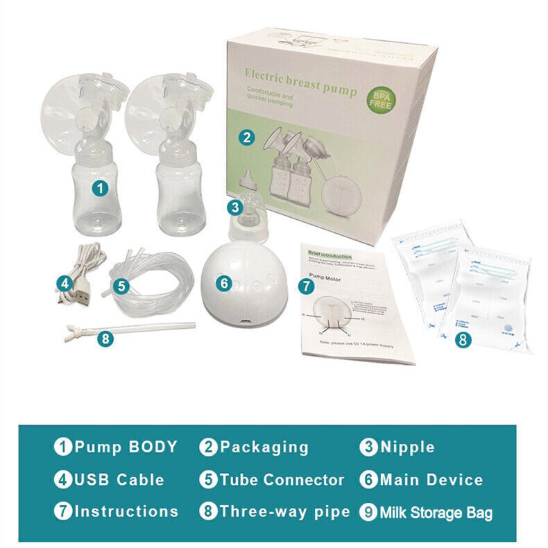 Electric Breast Mute Automatic Dual Breastpump Baby Infant