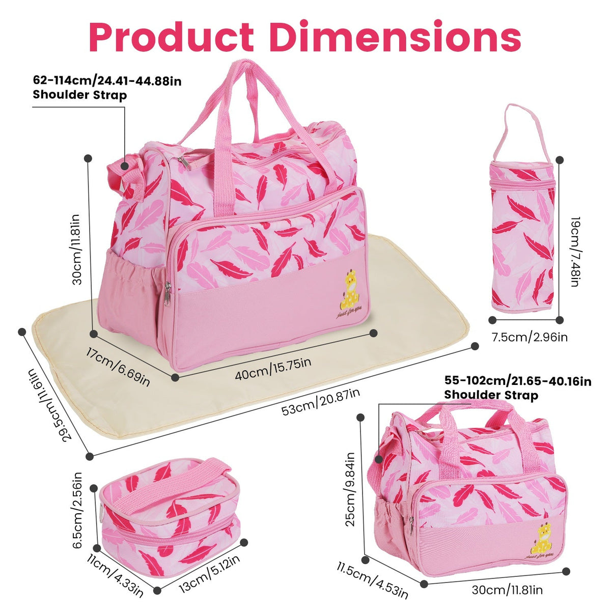 5-Piece Diaper Travel Bag Set