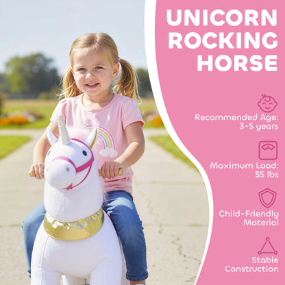 Ride on Unicorn Toy for Kids 3-5 Years, 29.5 Inch Plush Baby