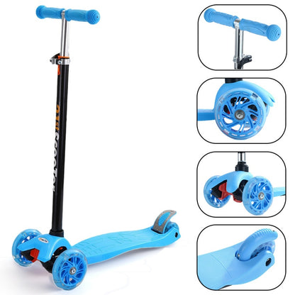 Kids Child Kick Push Scooter 3 Wheels LED Flashing Tilt Lean