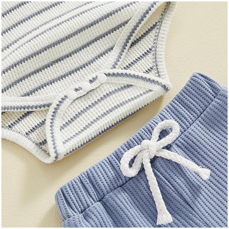 Baby Boy Summer Clothes Button Short Sleeve Romper Bodysuit
