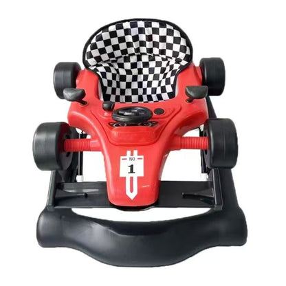 4-in-1 Baby Push Walker with Adjustable Height and Speed - Red