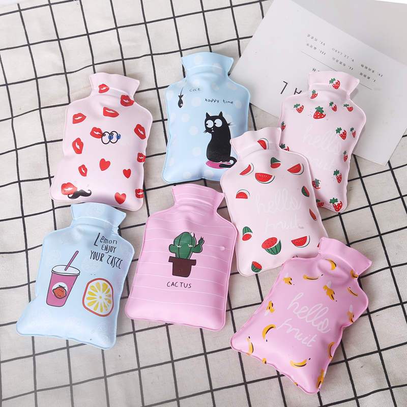 Pvc Pearlescent Small Hot Water Bottle New Model Mini Water-Filled Hot Water Hand Warmer Cartoon Hot Water Hand Warmer Warm Baby Warmer - image 1