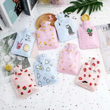 Pvc Pearlescent Small Hot Water Bottle New Model Mini Water-Filled Hot Water Hand Warmer Cartoon Hot Water Hand Warmer Warm Baby Warmer - image 2