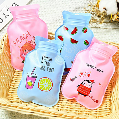 Pvc Pearlescent Small Hot Water Bottle New Model Mini Water-Filled Hot Water Hand Warmer Cartoon Hot Water Hand Warmer Warm Baby Warmer - image 3