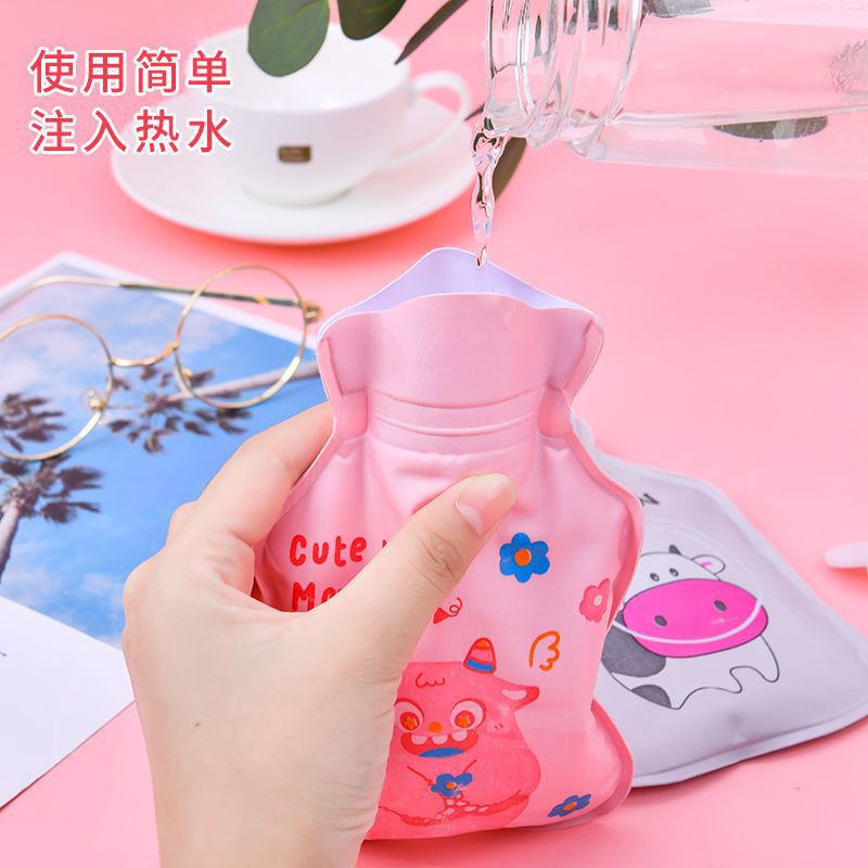 Pvc Pearlescent Small Hot Water Bottle New Model Mini Water-Filled Hot Water Hand Warmer Cartoon Hot Water Hand Warmer Warm Baby Warmer - image 4
