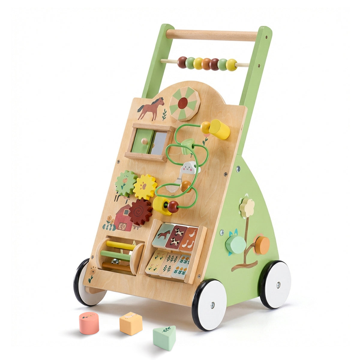 Wooden Adjustable-Speed Baby Walker