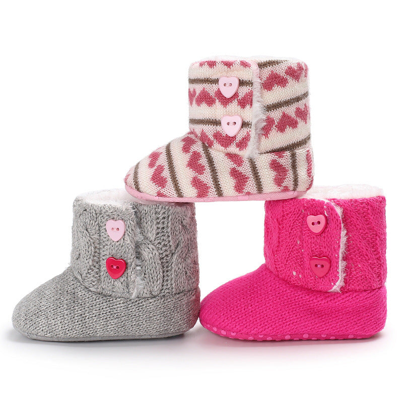 Warm Fleece-lined Cute Toddler Shoes for Baby Girls Infant Shoes