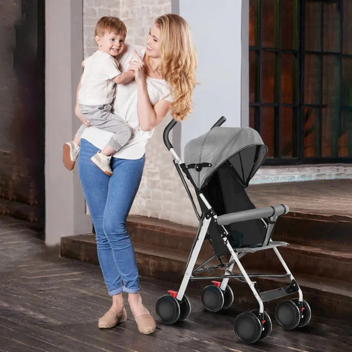 Foldable Baby Stroller Pram Pushchair with Sunshade Foot Brake
