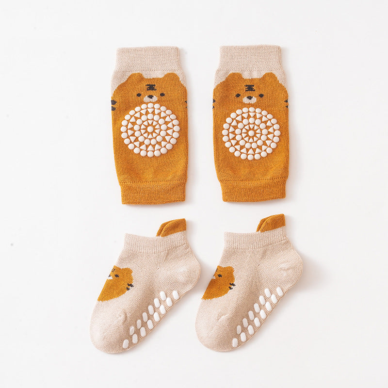 Glue-applied Non-slip Knee Pads Newborn Socks
