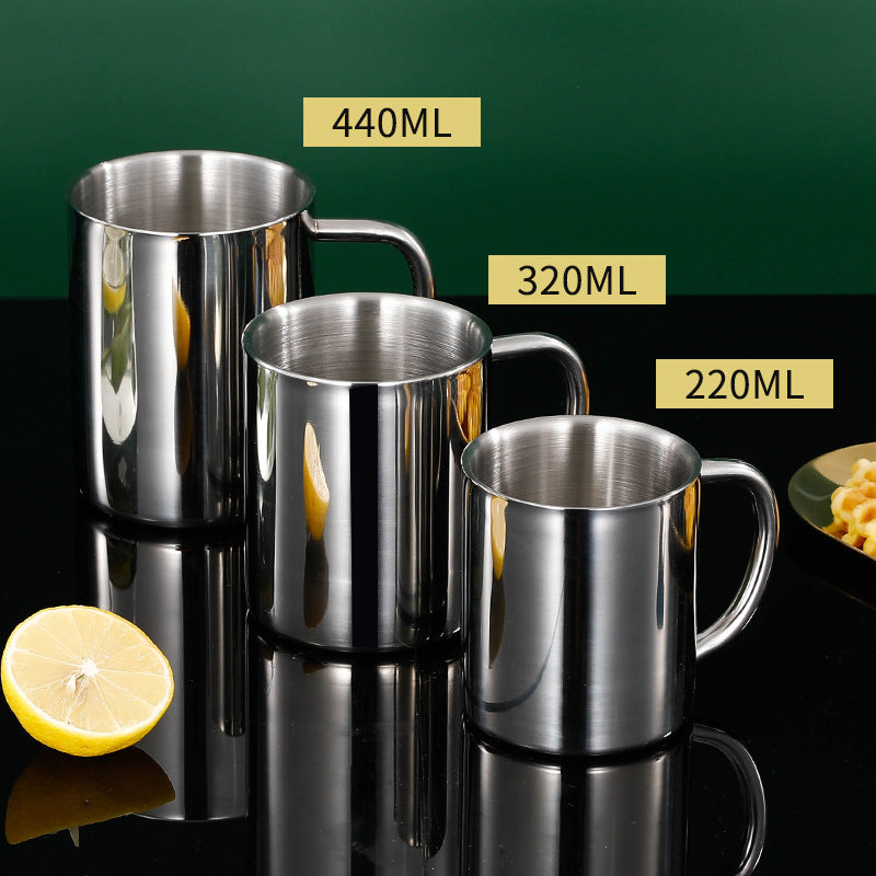 316 stainless steel double-layer water cup children's cup household cup with lid baby drinking mug coffee tea cup - image 3