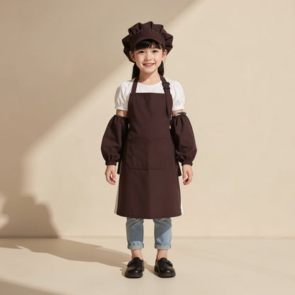 Children's solid-color sleeveless apron with two large divided pockets - view 4