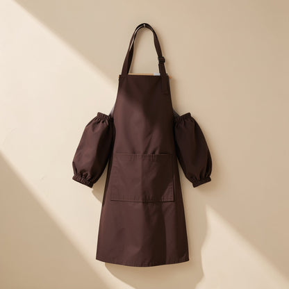 Children's solid-color sleeveless apron with two large divided pockets - view 5