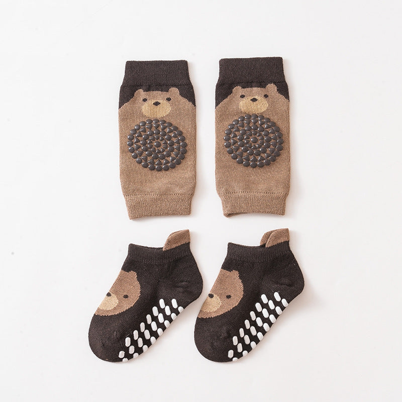 Glue-applied Non-slip Knee Pads Newborn Socks
