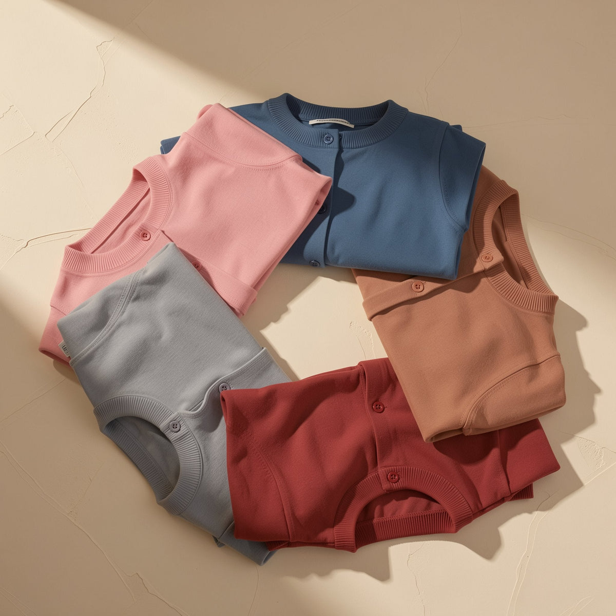 Solid-color children's cardigan with long sleeves and a round neckline - view 3