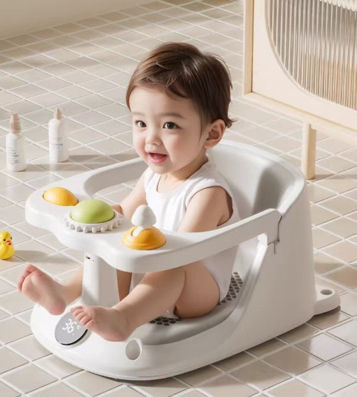 Baby Bath Seat Non-slip Soft Toddler Bath Chair Suction Cups