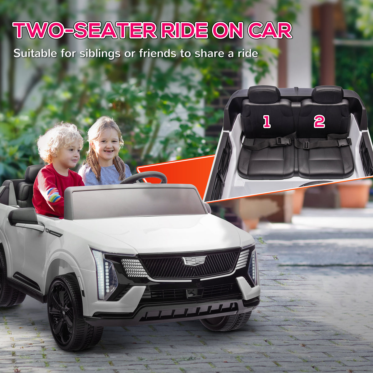 2-seater 12v 10ah Ride on Truck, Cadillac Escalade Licensed