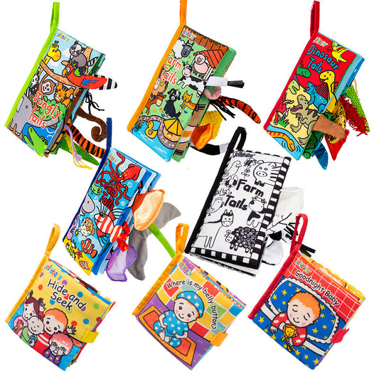 Jollybaby Tail Cloth Book Animal Baby Toy Three-dimensional Early Education Cognitive Three-dimensional Cloth Book Early Education Toy - image 1