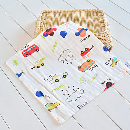Wangqin 6-layer soft and thick Baby 6-layer washed gauze square towel cotton large newborn saliva towel handkerchief - image 3