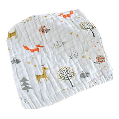 Wangqin 6-layer soft and thick Baby 6-layer washed gauze square towel cotton large newborn saliva towel handkerchief - image 5