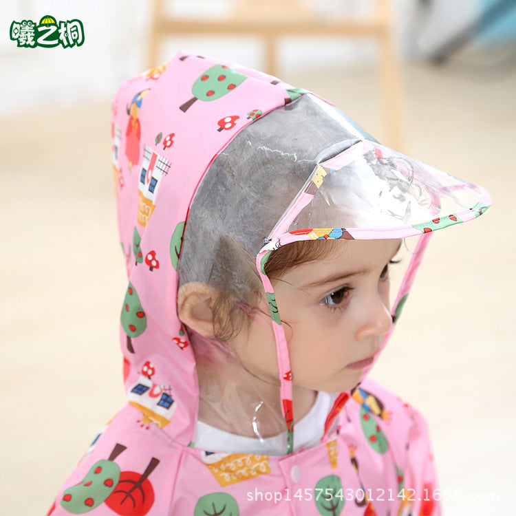 Factory direct conjoined children's raincoat full figure printing thin hooded poncho boys baby children poncho generation hair - image 2