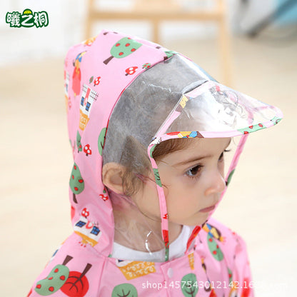 Factory direct conjoined children's raincoat full figure printing thin hooded poncho boys baby children poncho generation hair - image 2
