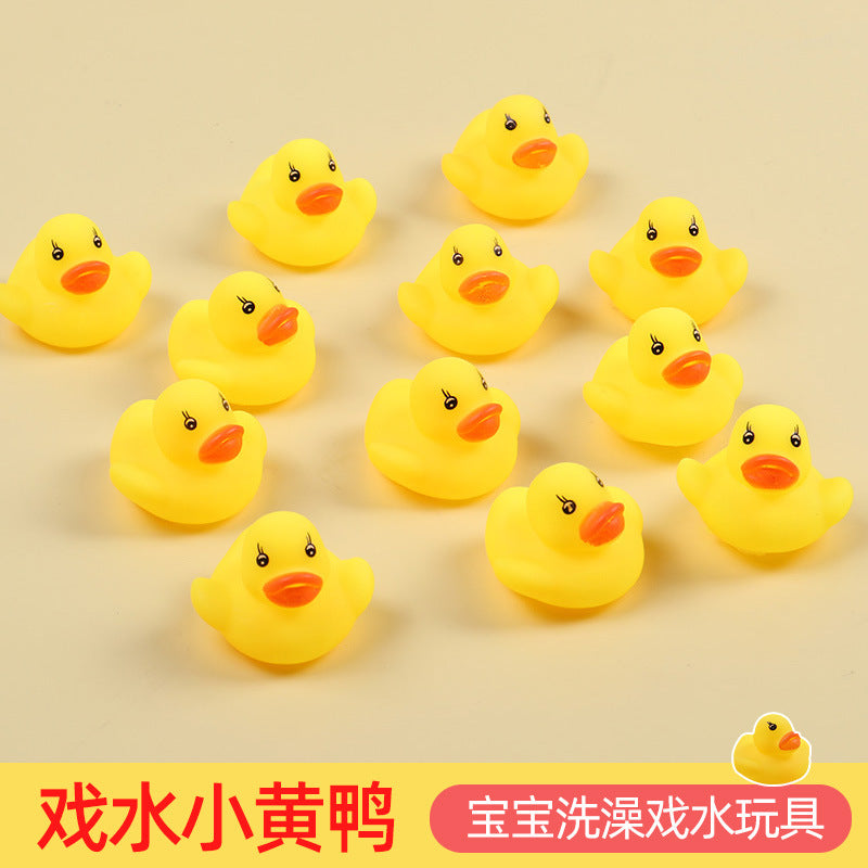 Cross-Border Water-Proof Little Yellow Duck Pinch and Screaming Little Duck Bath Toy Swimming Pool Decompression Milk Tea Shop Small Gift - image 1