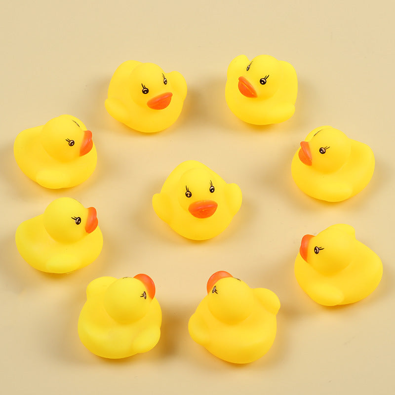Cross-Border Water-Proof Little Yellow Duck Pinch and Screaming Little Duck Bath Toy Swimming Pool Decompression Milk Tea Shop Small Gift - image 3