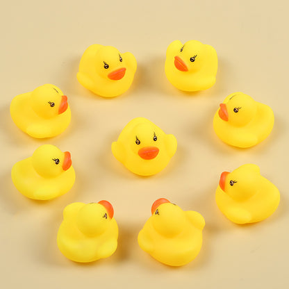 Cross-Border Water-Proof Little Yellow Duck Pinch and Screaming Little Duck Bath Toy Swimming Pool Decompression Milk Tea Shop Small Gift - image 3