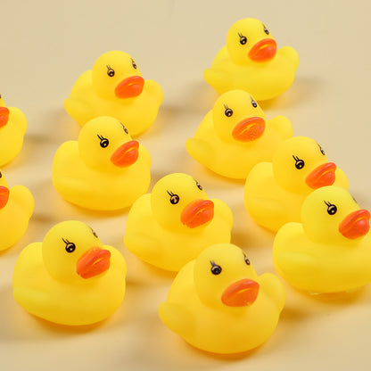 Cross-Border Water-Proof Little Yellow Duck Pinch and Screaming Little Duck Bath Toy Swimming Pool Decompression Milk Tea Shop Small Gift - image 4