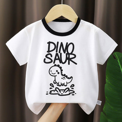 Children's Short-Sleeved T-Shirt Pure Cotton Type a Summer New Style Boys and Girls Cotton Clothes Korean Style 2026 Kidsren's Clothing - image 2