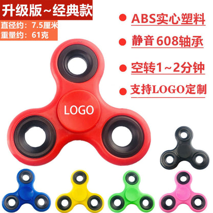 Decompression EDC toy ABS plastic interfinger three-leaf fingertip gyro finger decompression free punch gyro factory wholesale - image 1