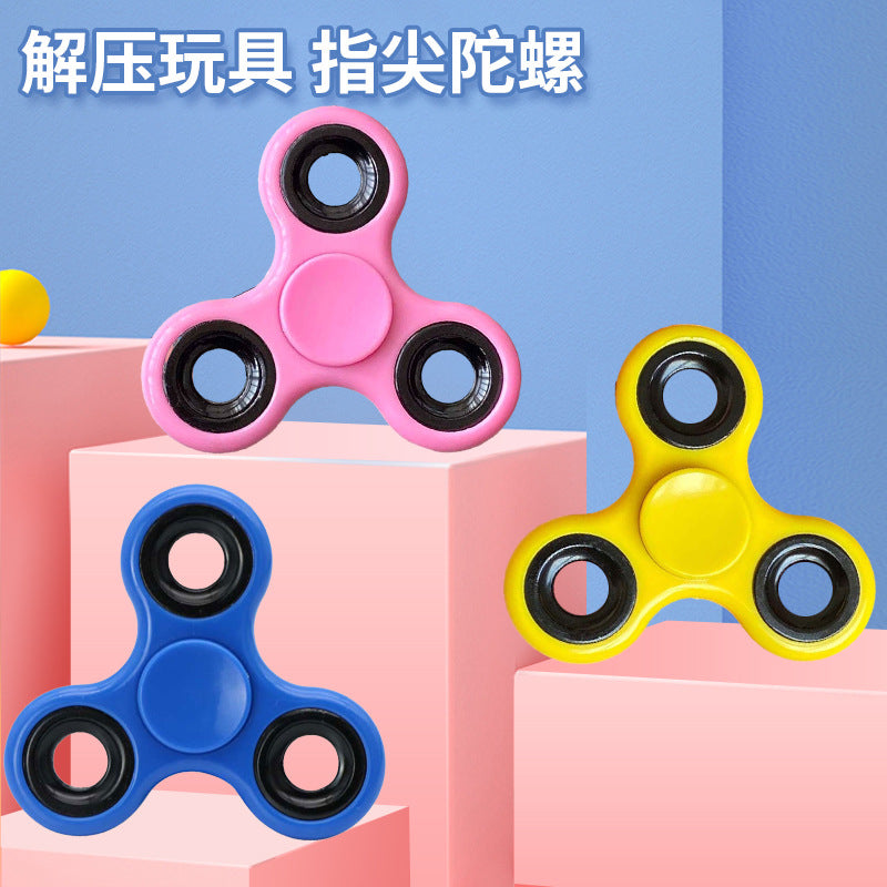 Decompression EDC toy ABS plastic interfinger three-leaf fingertip gyro finger decompression free punch gyro factory wholesale - image 2