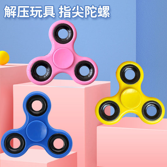 Decompression EDC toy ABS plastic interfinger three-leaf fingertip gyro finger decompression free punch gyro factory wholesale - image 2
