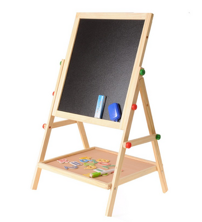 Kids 2 in 1 Wooden Blackboard Whiteboard Children Art Easel