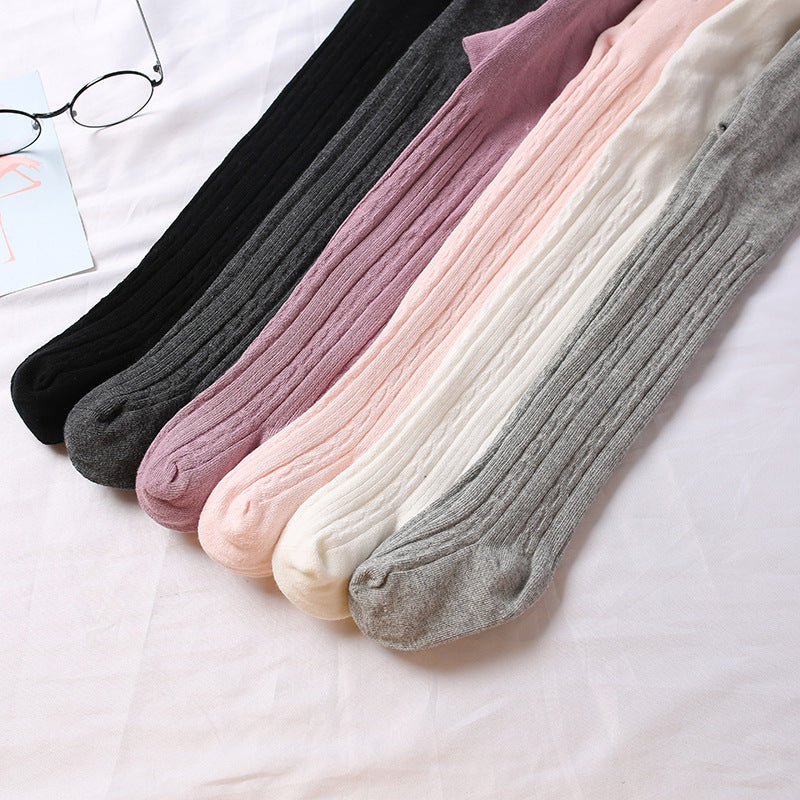 Girls' Leggings Spring and Autumn Medium Thick Large PP White Baby Socks Baby's Jumpsuit Knitted Children's Pantyhose - image 1