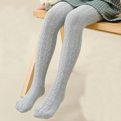 Girls' Leggings Spring and Autumn Medium Thick Large PP White Baby Socks Baby's Jumpsuit Knitted Children's Pantyhose - image 3