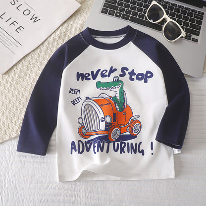 Children's Long-Sleeved T-Shirt Base Layer Autumn Pure Cotton New Baby Boys and Girls Base Layer Clothing Children's Clothing - image 1