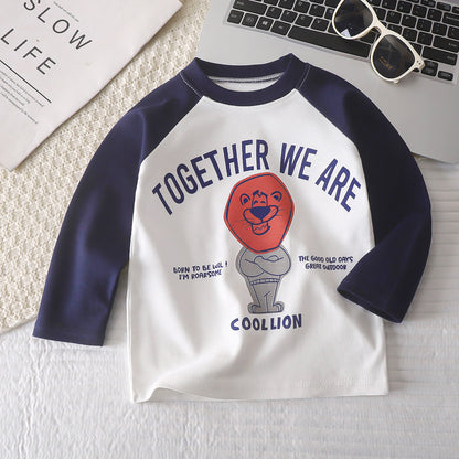 Children's Long-Sleeved T-Shirt Base Layer Autumn Pure Cotton New Baby Boys and Girls Base Layer Clothing Children's Clothing - image 3