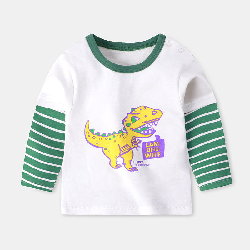 Children's Long-Sleeved T-Shirt Base Layer Autumn Pure Cotton New Baby Boys and Girls Base Layer Clothing Children's Clothing - image 4