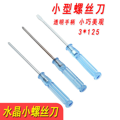 Small Phillips screwdriver crystal transparent handle mini flat screwdriver flat screwdriver toy screwdriver tool - image 1