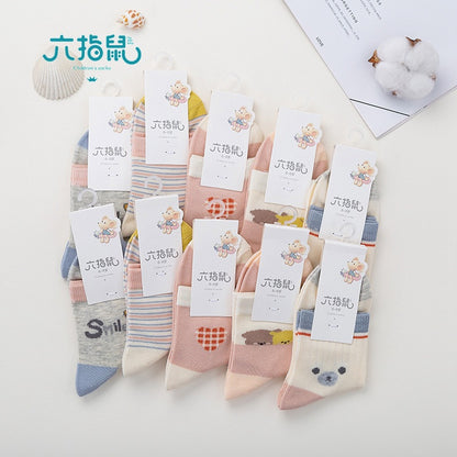 Six-finger Mouse Children's Socks 0-15 Years Old Children's Breathable Thin Cotton Socks Spring and Summer Thin Cool Cartoon Cotton Socks Girls Baby Socks - image 1