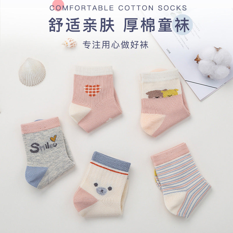 Six-finger Mouse Children's Socks 0-15 Years Old Children's Breathable Thin Cotton Socks Spring and Summer Thin Cool Cartoon Cotton Socks Girls Baby Socks - image 2