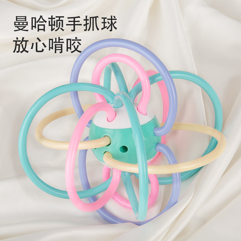 Hong Kong Bixiong Manhattan Ball Hand Grab Ball Baby Gum Ball Grinding Stick Boiled for 3-6-12 Months Baby Play - image 2