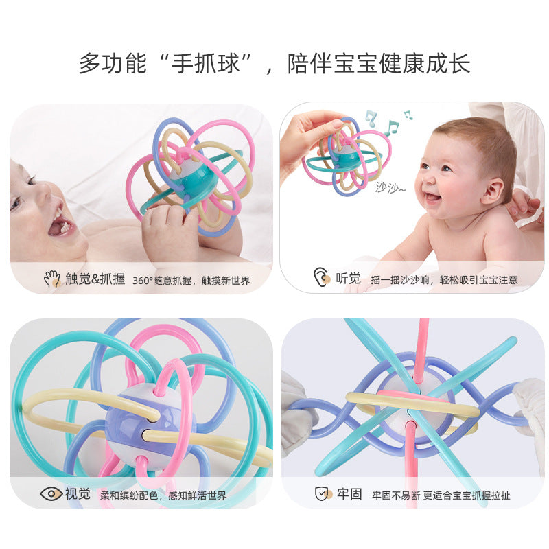 Hong Kong Bixiong Manhattan Ball Hand Grab Ball Baby Gum Ball Grinding Stick Boiled for 3-6-12 Months Baby Play - image 3