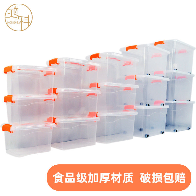 Plastic Transparent Storage Box for Home Clothes Storage Box Wardrobe Toy Storage Cabinet Extra Large Thickeneded Storage Box - image 1