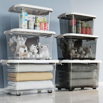 Plastic Transparent Storage Box for Home Clothes Storage Box Wardrobe Toy Storage Cabinet Extra Large Thickeneded Storage Box - image 2